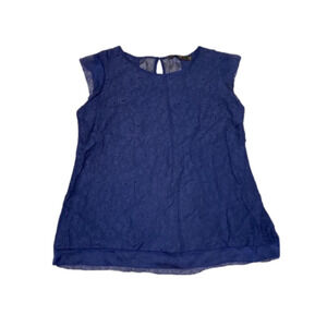 The Limited Navy Blue Lace Blouse